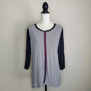 Chico's Miter Striped Mix Top Large